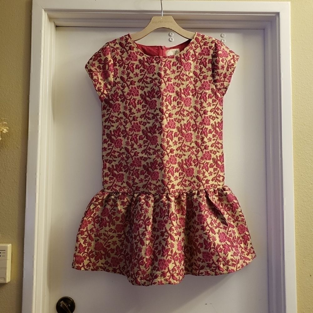 Peek brocade pink and gold dress